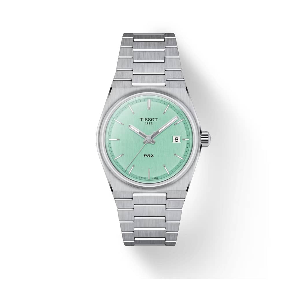 TISSOT PRX Women’s Quartz Swiss Made Silver Stainless Steel Light Green Dial 35mm Watch T137.210.11.091.00
