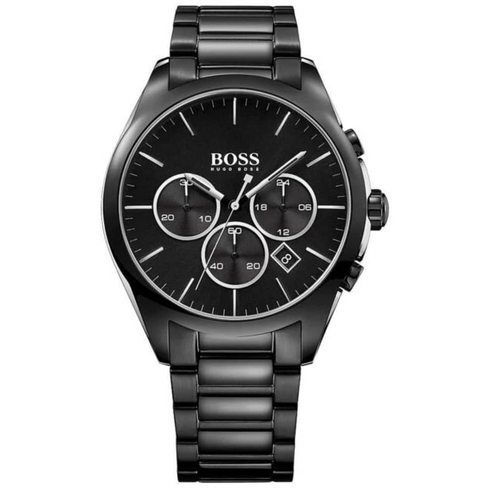 Hugo Boss Men’s Chronograph Quartz Stainless Steel Black Dial 46mm Watch 1513365