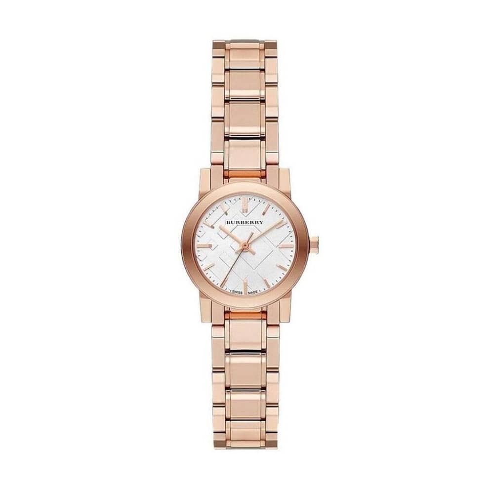 Burberry Women’s Swiss Made Quartz Rose Gold Stainless Steel White Dial 27mm Watch BU9204