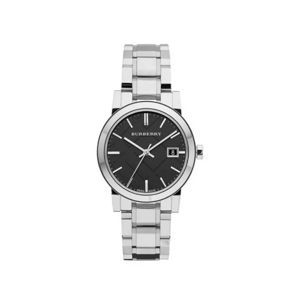 Burberry Men’s Stainless Steel Swiss Made Black Dial 38mm Watch BU9001