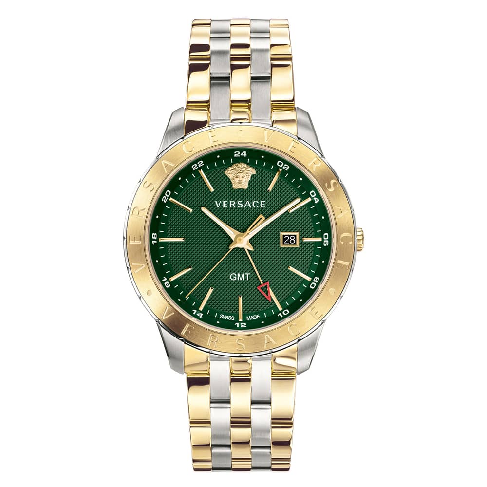 Versace Men’s Quartz Swiss Made Stainless Steel Green Dial 43mm Watch VEBK00718