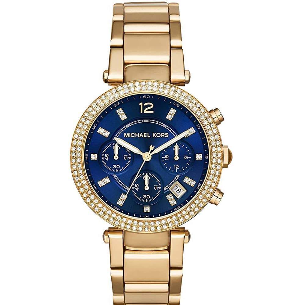 Michael Kors Women’s Quartz Gold Stainless Steel Blue Dial 39mm Watch MK6262