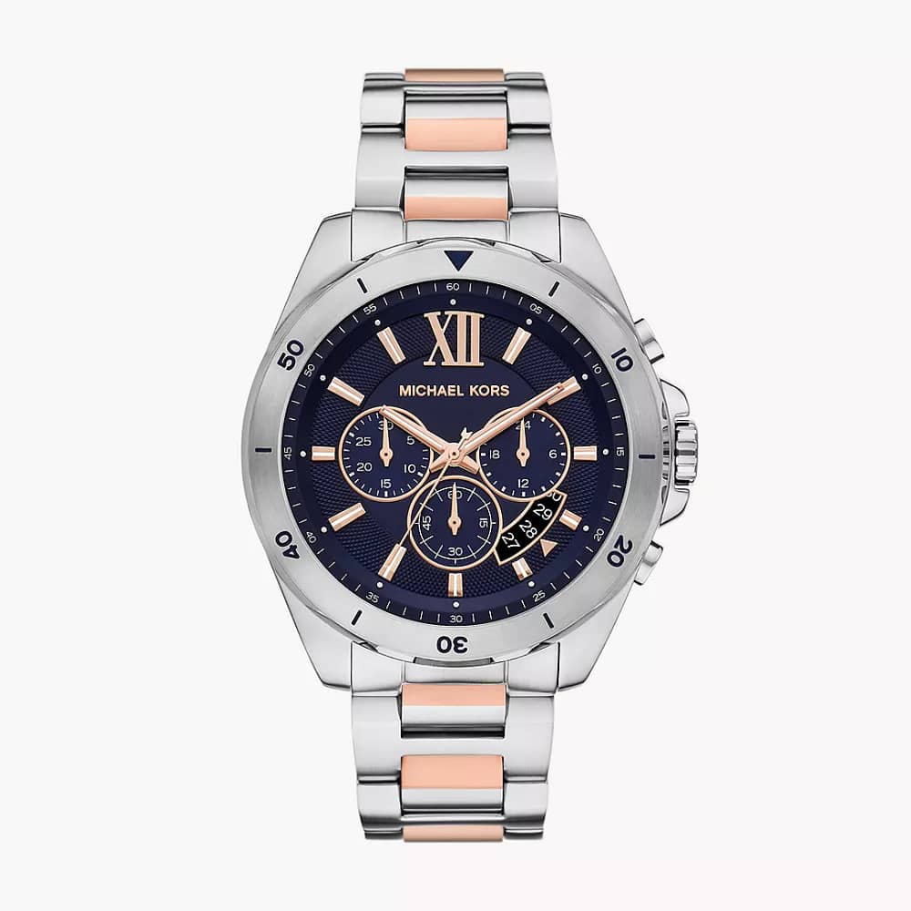 Michael Kors Men’s Quartz Two Tone Stainless Steel Blue Dial 45mm Watch MK9065