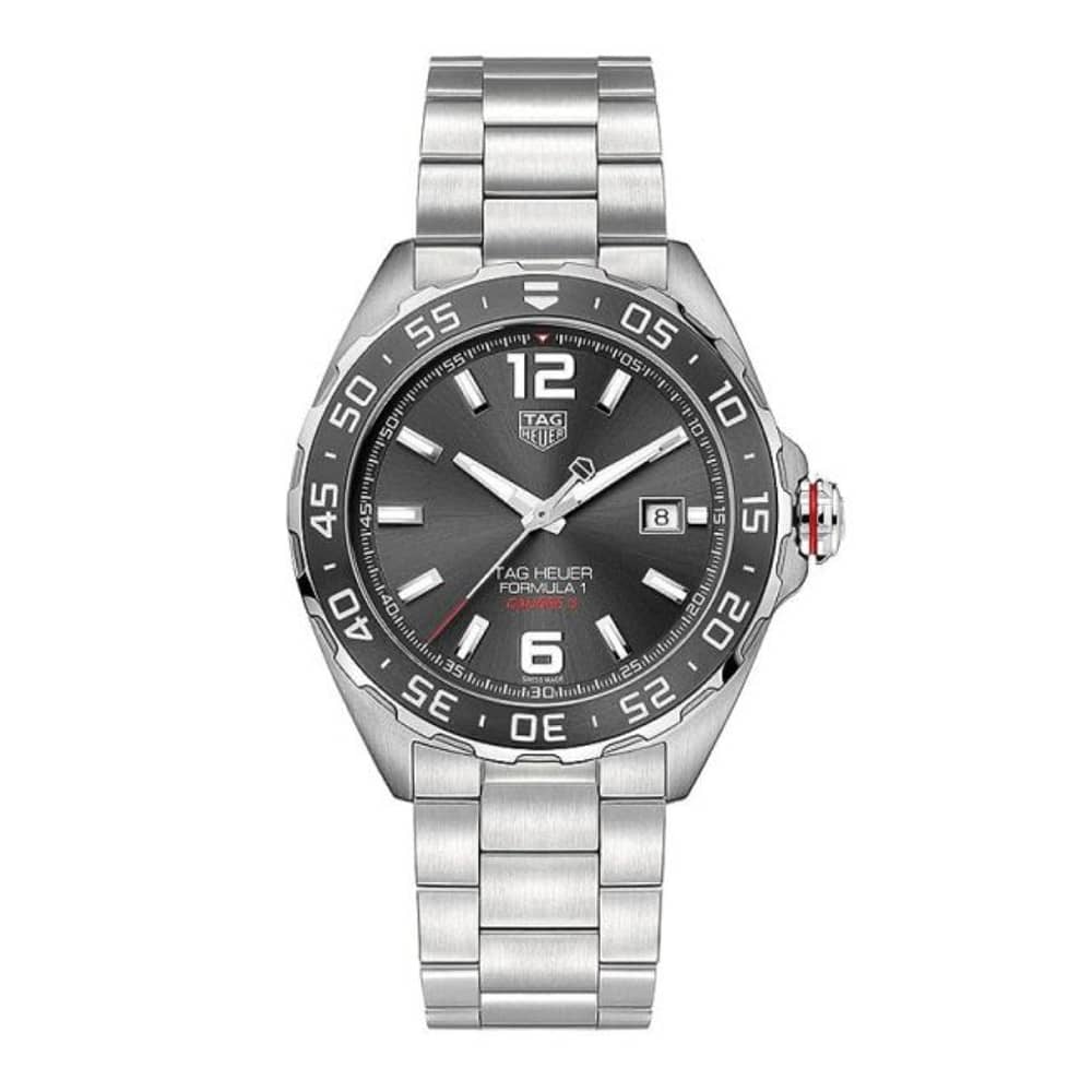 Tag Heuer Men’s Automatic Swiss Made Silver Stainless Steel Grey Dial 43mm Watch WAZ2011.BA0842