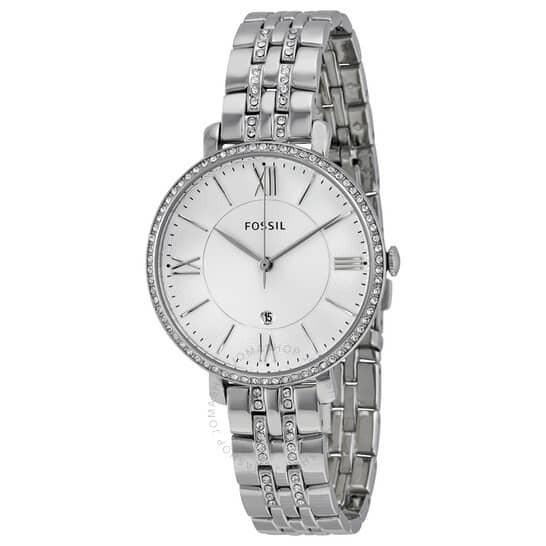 Fossil Women’s Quartz Silver Stainless Steel Silver Dial 36mm Watch ES3545
