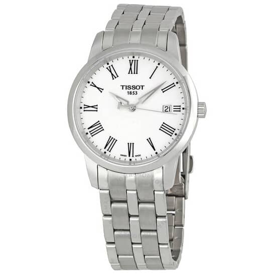 TISSOT Men’s Quartz Swiss Made Stainless Steel White Dial 38mm Watch T033.410.11.013.01