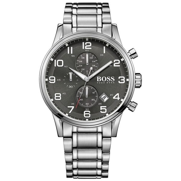 Hugo Boss Aeroliner Men’s Quartz Stainless Steel Black Dial Watch 44mm 1513181