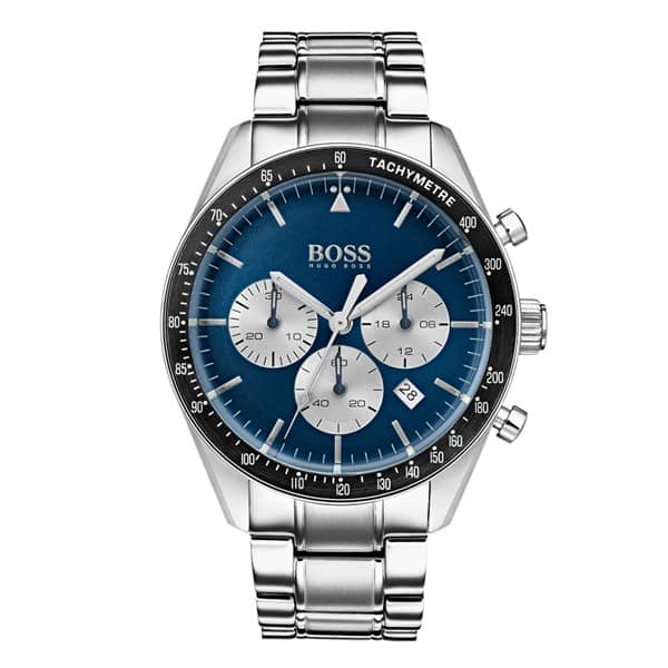 Hugo Boss Men’s Chronograph Quartz Stainless Steel Blue Dial Watch 44mm 1513630