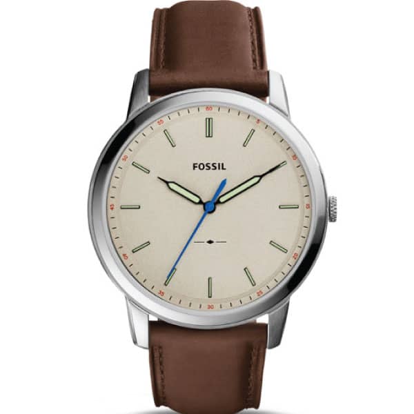 Fossil Men’s Quartz Leather Strap Off White Dial 44mm Watch FS5306