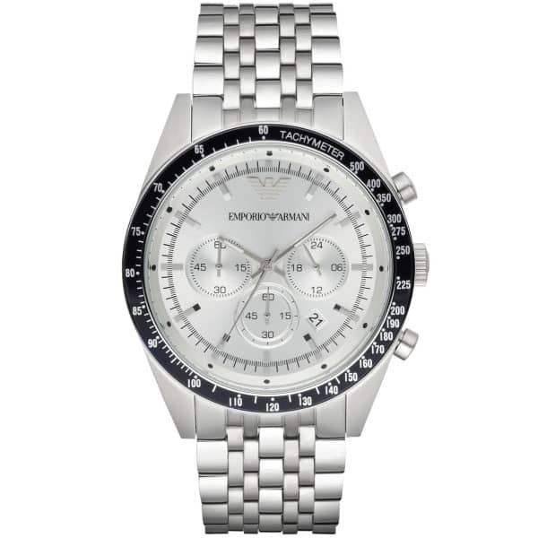 Emporio Armani Men’s Quartz Stainless Steel Silver Dial 46mm Watch AR6073