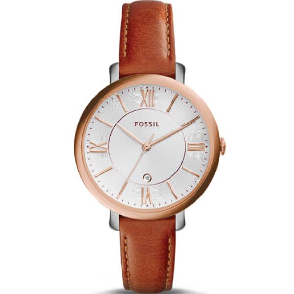 Fossil Women’s Quartz Brown Leather Strap White Dial 36mm Watch ES3842