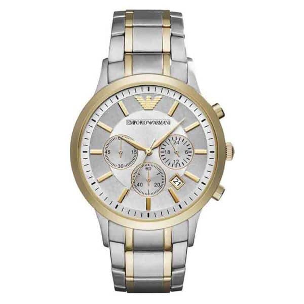 Emporio Armani Men’s Chronograph Quartz Stainless Steel Grey Dial 43mm Watch AR11076