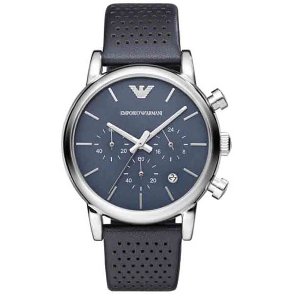 Emporio Armani Men’s Quartz Leather Strap Blue Dial 41mm Watch AR1736