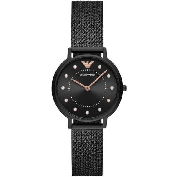 Emporio Armani Women’s Quartz Stainless Steel Black Dial 32mm Watch AR11252