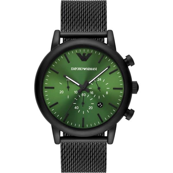 Emporio Armani Men’s Quartz Stainless Steel Green Dial 46mm Watch AR11470
