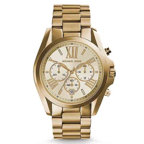 Michael Kors Women Chronograph Quartz Stainless Steel Champagne Dial 40mm Watch MK5605