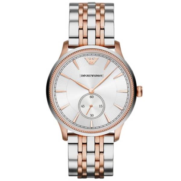 Emporio Armani Men’s Chronograph Quartz Stainless Steel Silver Dial 38mm Watch AR1839