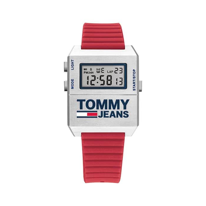 Tommy Hilfiger Men’s Digital Silicone Strap Silver Dial Watch 32mm 1791674