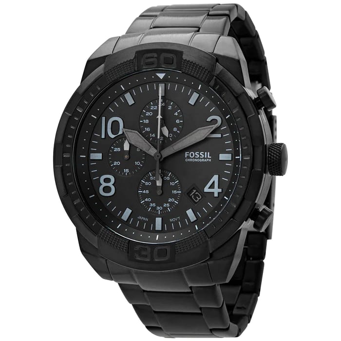 Fossil Men’s Chronograph Quartz Stainless Steel Black Dial 50mm Watch FS5712