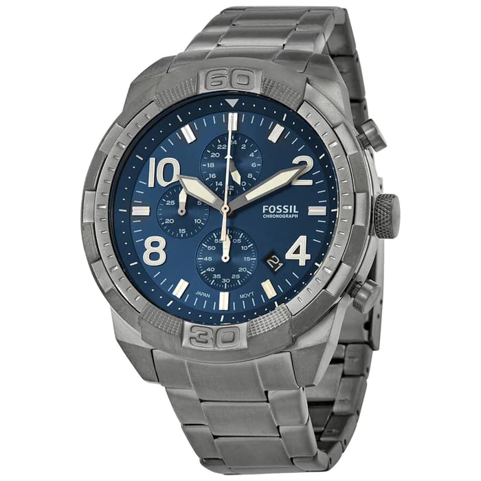 Fossil Men’s Chronograph Quartz Stainless Steel Blue Dial 50mm Watch FS5711