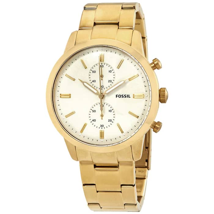 Fossil Men’s Chronograph Quartz Stainless Steel White Dial 44mm Watch FS5348