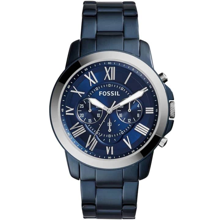 Fossil Men’s Chronograph Quartz Stainless Steel Blue Dial 44mm Watch FS5230