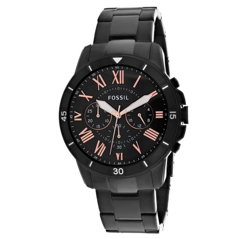 Fossil Men’s Chronograph Quartz Stainless Steel Black Dial 44mm Watch FS5374