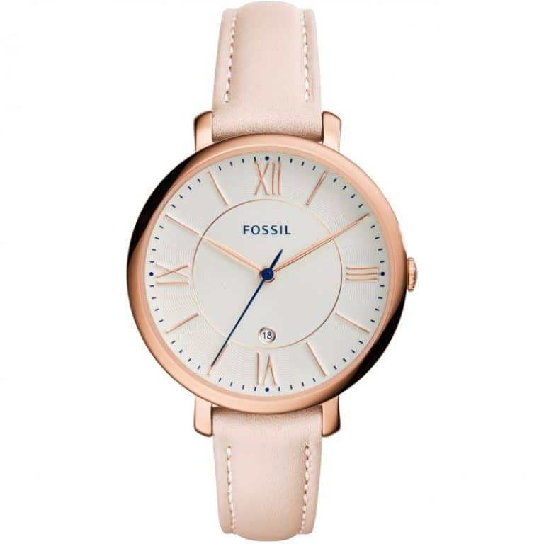 Fossil Women’s Quartz Pink Leather Strap White Dial 36mm Watch ES3988