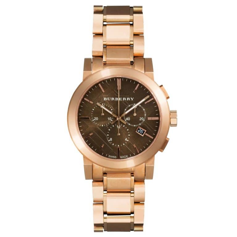 Burberry Men’s Swiss Made Gold-Tone Stainless Steel Grey Dial 42mm Watch BU9353