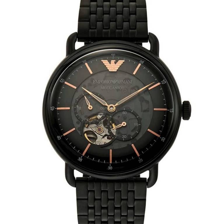 Emporio Armani Men’s Automatic Stainless Steel Black Dial 43mm Watch AR60025