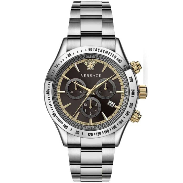 Versace Men’s Quartz Swiss Made Silver Stainless Steel Brown Dial 44mm Watch VEV700419