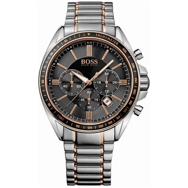 Hugo Boss Men’s Chronograph Quartz Stainless Steel Black Dial Watch 47mm 1513094