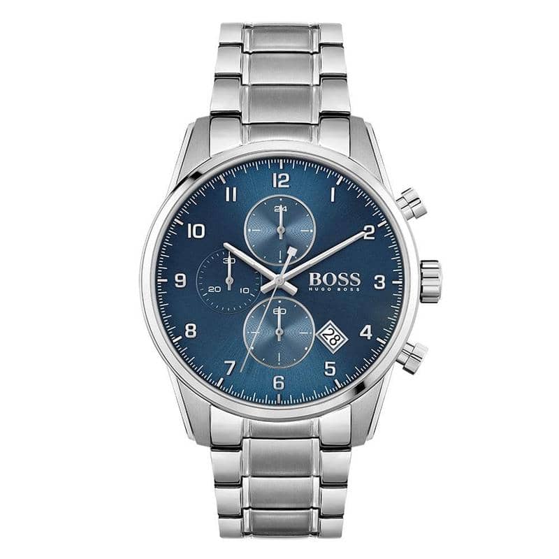 Hugo Boss Skymaster Men’s Quartz Stainless Steel Blue Dial Watch 44mm 1513784
