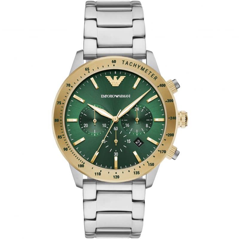 Emporio Armani Men’s Quartz Stainless Steel Green Dial Watch 43mm AR11454