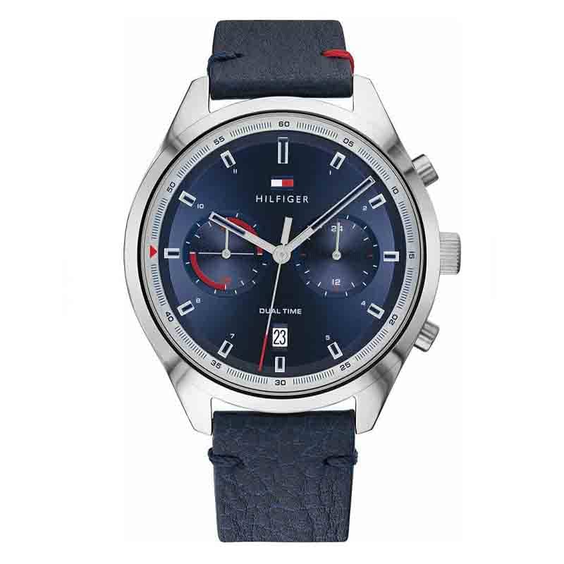Tommy Hilfiger Men’s Quartz Blue Leather Strap Blue Dial Watch 44mm 1791728