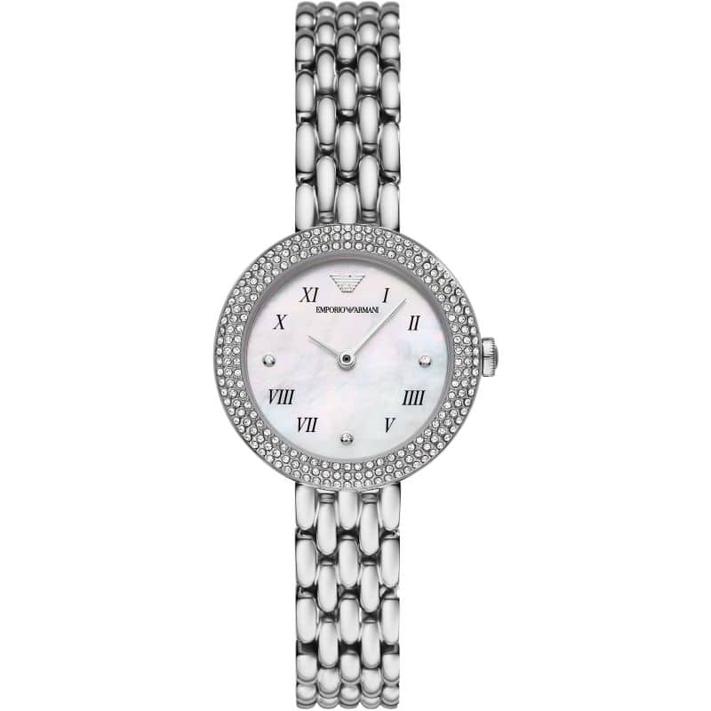 Emporio Armani Rosa Silver Stainless Steel White Dial Quartz Watch 30 mm AR11354