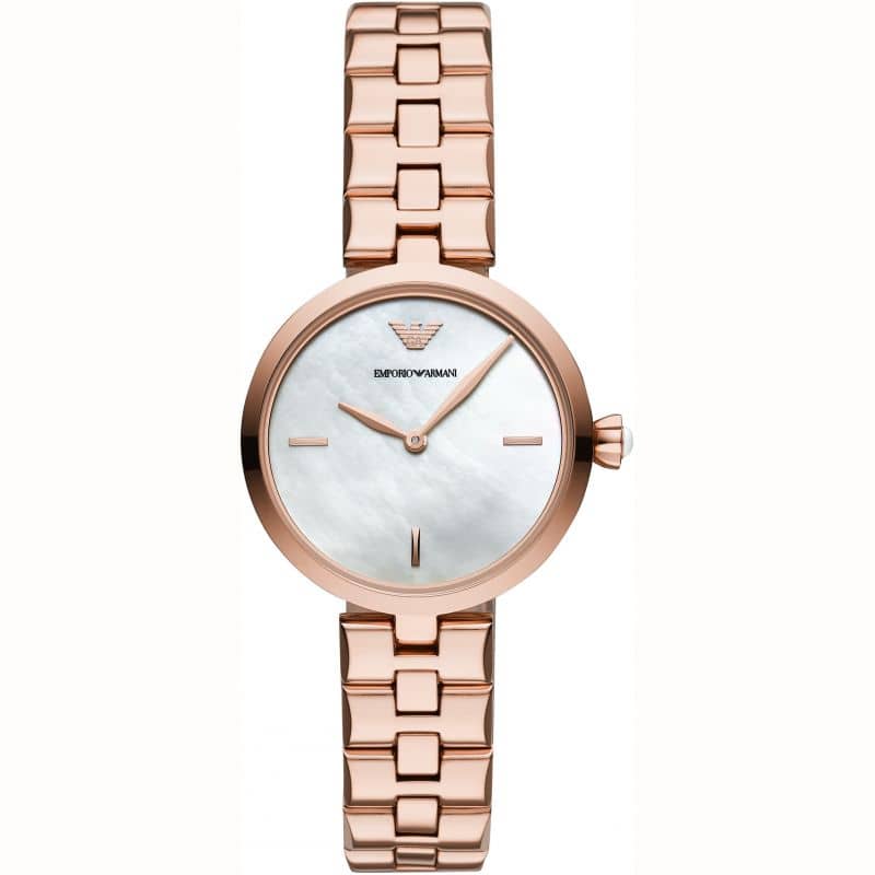 Emporio Armani Women’s Analog Stainless Steel Mother of Pearl Dial 32mm Watch AR11196