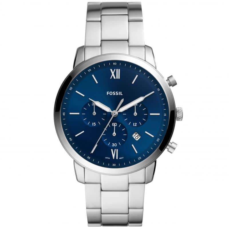 Fossil Men’s Chronograph Quartz Stainless Steel Blue Dial 44mm Watch FS5792