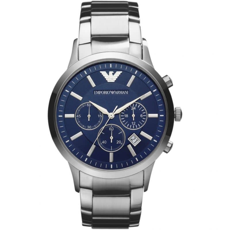 Emporio Armani Men’s Chronograph Quartz Stainless Steel Blue Dial 41mm Watch AR2448