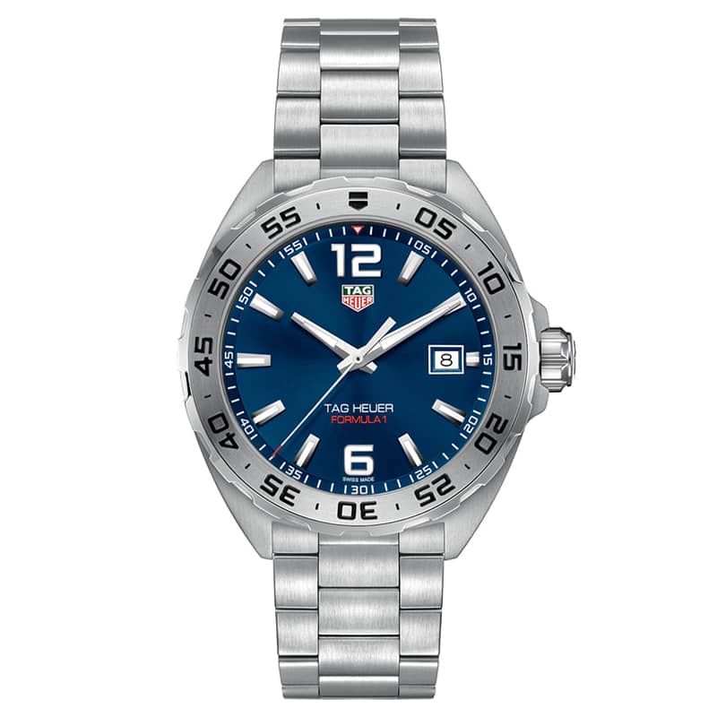 Tag Heuer Formula 1 Men’s Quartz Swiss Made Silver Stainless Steel Blue Dial 41mm Watch WAZ1118.BA0875