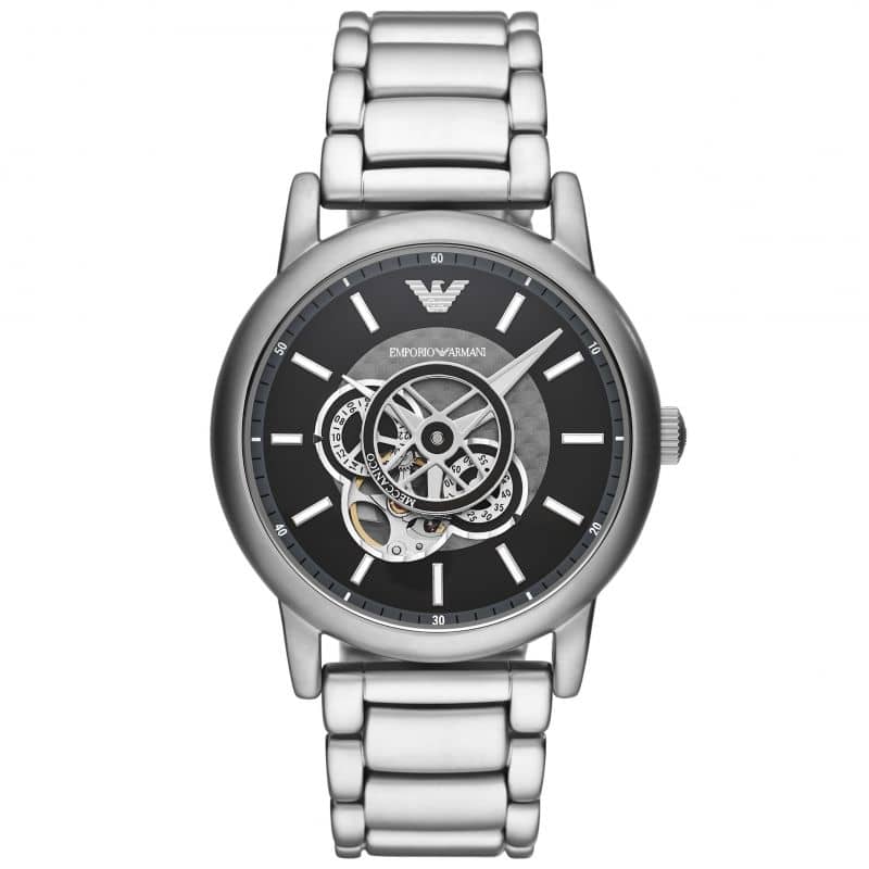 Emporio Armani Men’s Automatic Stainless Steel Black Dial 43mm Watch AR60021