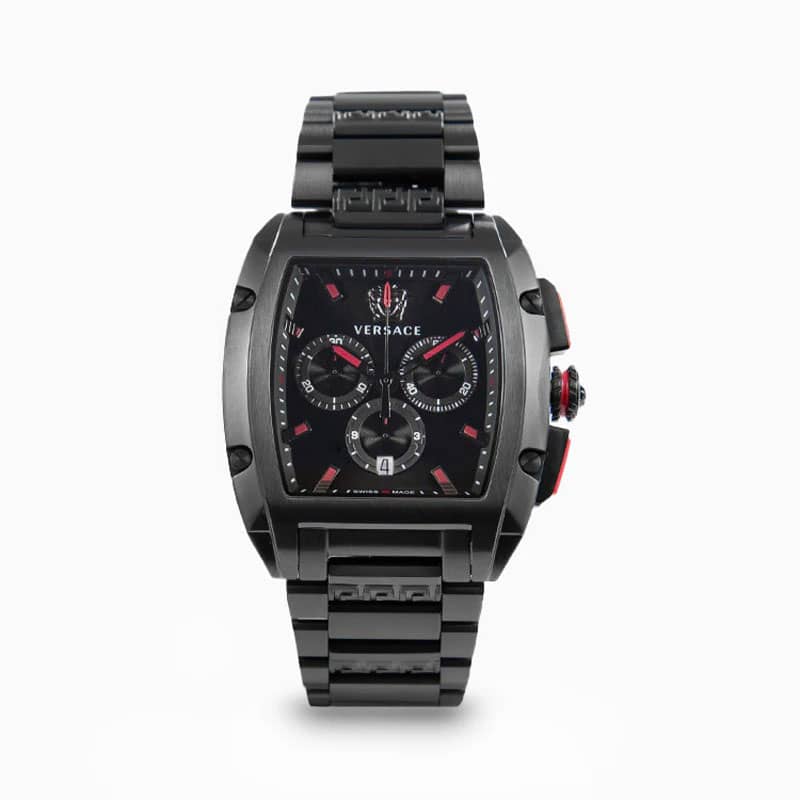 Versace Men’s Quartz Swiss Made Black Stainless Steel Black Dial 42mm Watch VE6H00623