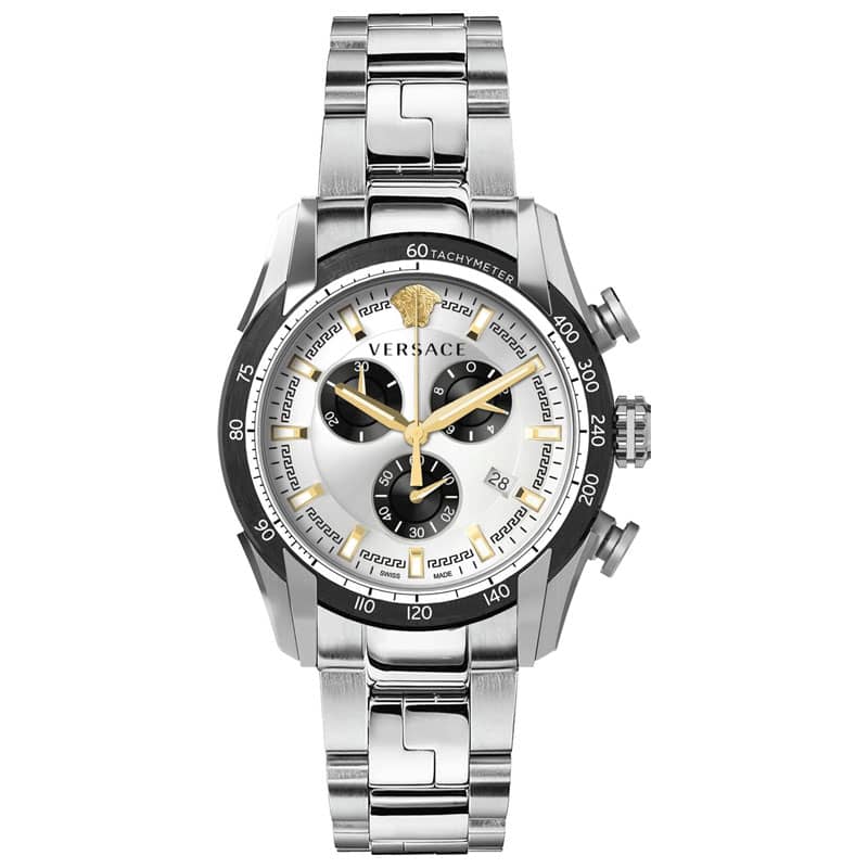 Versace Men’s Quartz Bracelet Silver Stainless Steel Silver Dial 44mm Watch VE2I00321